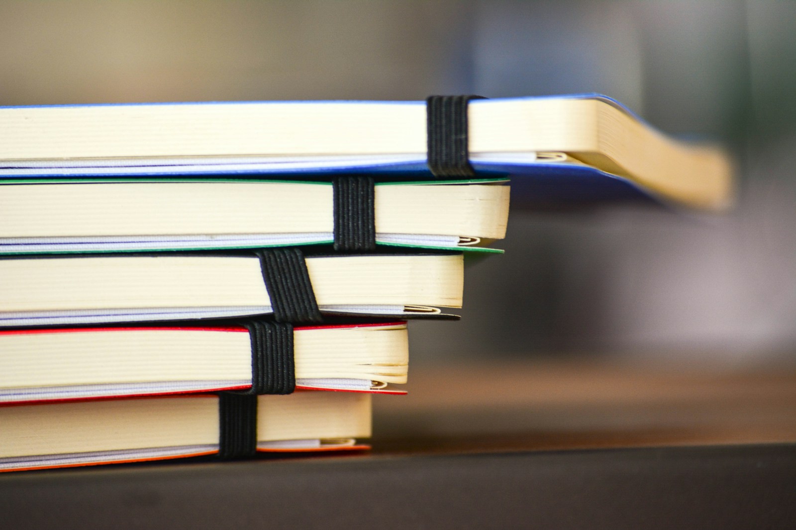 A stack of notebooks photographed in Quezon City, Philippines